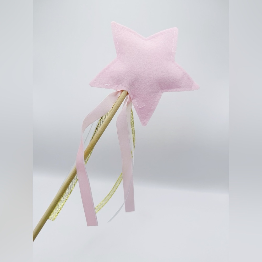 Pink Star Magic Wand with Ribbons nwot